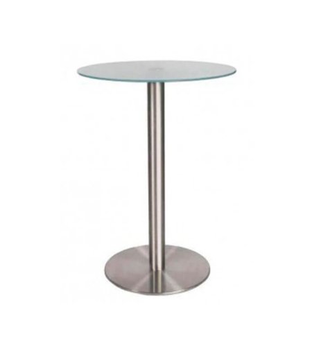 Mesa Galicia Alta en Acero Inoxidable con vidrio